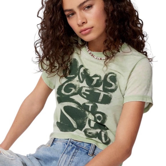 Urban Outfitters Lets Get Stoned Baby T Shirt Green Size XL - Picture 3 of 11